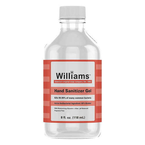 Hand Sanitizer Gel By Williams Antibacterial Kills 99.99% Of Common Bacteria Travel Size - 8 Oz