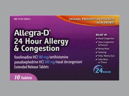 Allegra D 24 Hour Allergy & Congestion Extended Release - 10 Tablets