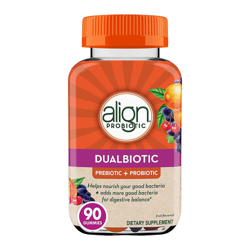Align Dualbiotic, Prebiotic + Probiotic For Men And Women Natural Fruit Flavors - 90 Gummies