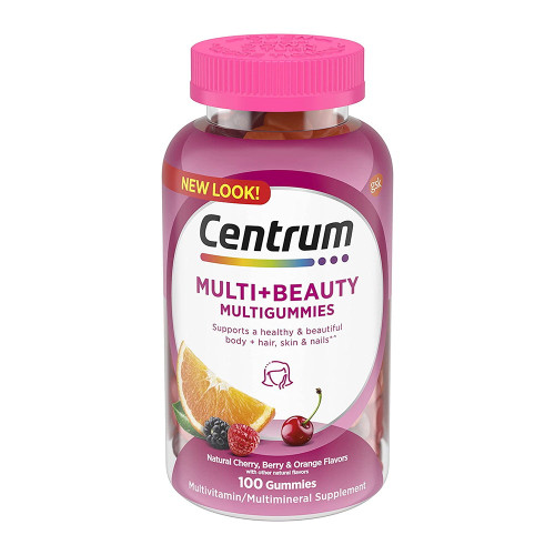 Centrum Multi Plus Beauty Women'S Multivitamin Gummies, Fruit Flavors - 100 Ea