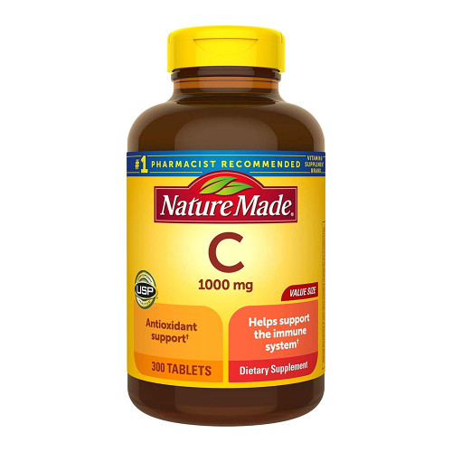 Nature Made Vitamin C 1000 Mg, Dietary Supplement For Antioxidant And Immune Support - 300 Tablets