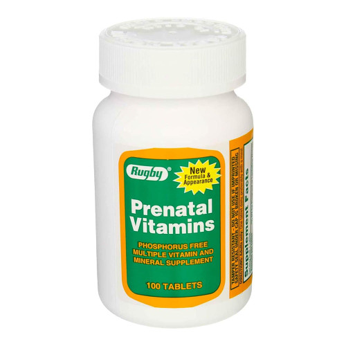 Rugby Prenatal Vitamins Tablets - 100 Count