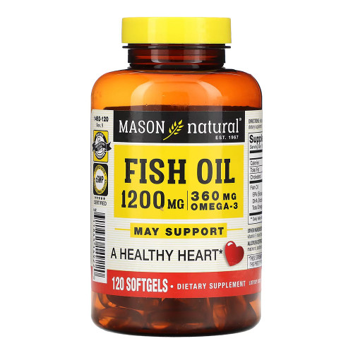 Mason Natural Fish Oil, 1,200 Mg - 120 Softgels