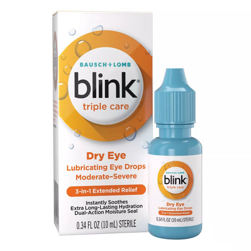 Blink Eye Drops For Dry Eyes, Triple Care Lubricant Eye Drops