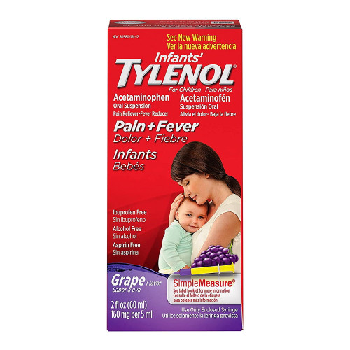 Tylenol Infants' Acetaminophen Liquid Medicine, Grape, 2 Fl Oz