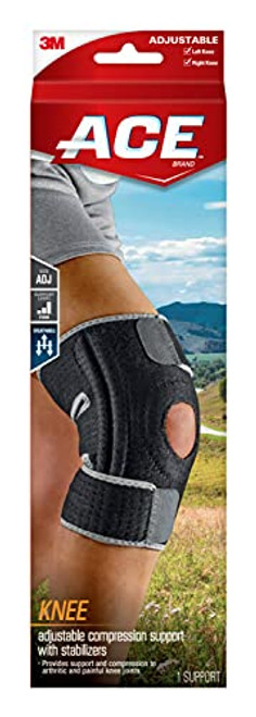 Ace Adjustable Knee Brace With Side Stabilizers Provides Support & Compression To Arthritic And Painful Knee Joints