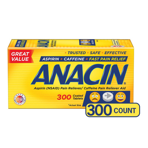 Anacin Fast Pain Relief, Pain Reducer Aspirin Tablets - 300 Each