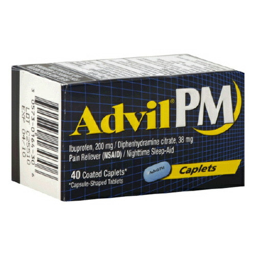 Advil Pm 200Mg Pain Reliever And Nighttime Sleep-Aid Coated Caplets - 40 Each