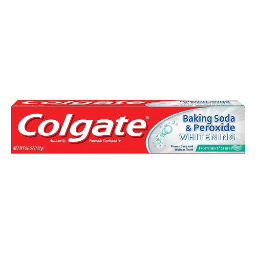 Colgate Baking Soda & Peroxide Whitening Toothpaste Frosty Mint Stripe, 6 Ounce