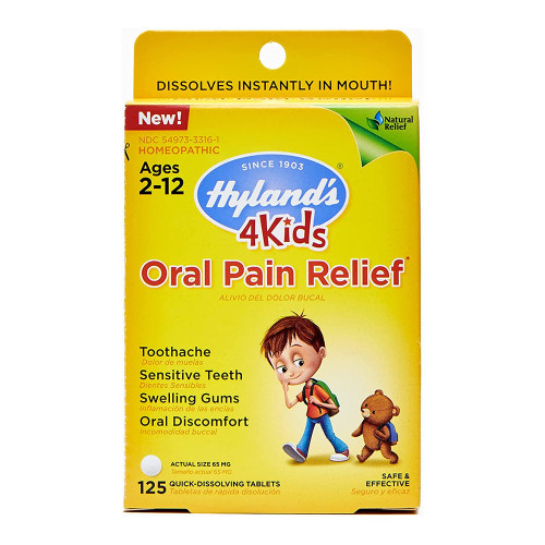 Hylands 4 Kids Oral Pain Relief Homeopathic Quick Dissolve Tablets - 125 Ct