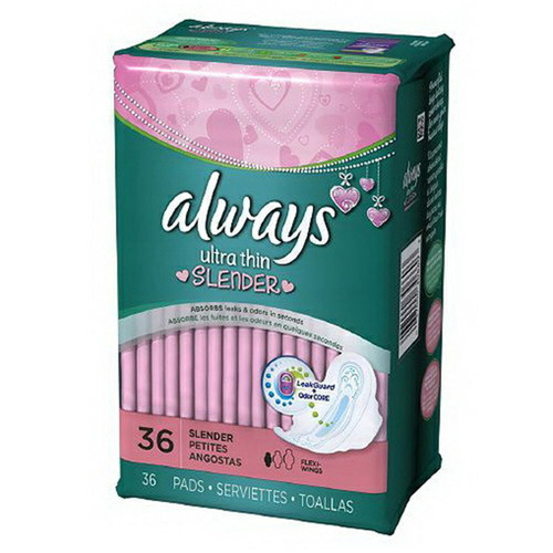 Always Maxi Slender Ultra Thin Flexiwings Pads - 36 Ea