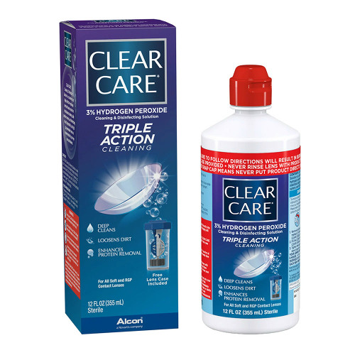 Clear Care Care Cleaning & Disinfection Solution With Lens Case, Clear, 12 Fl Oz