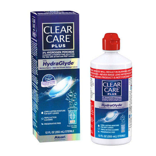 Clear Care Plus Cleaning And Disinfecting Solution With Lens Case, Clear, 12 Fl Oz