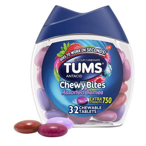 Tums Chewy Bites Extra Strength Antacid Assorted Berry 32Ct