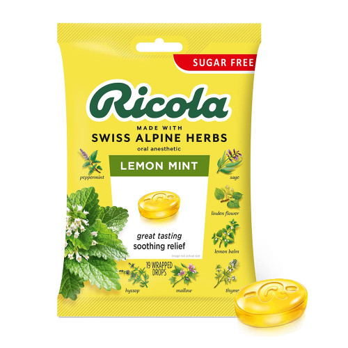 Ricola Herb Throat Drops Lemon Mint Sugar Free - 19 Ct