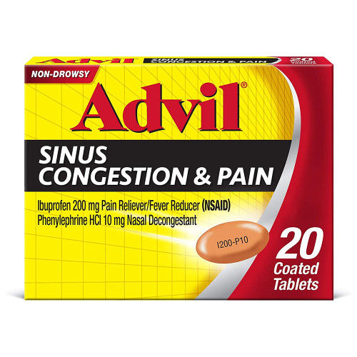 Advil Sinus Congestion & Pain Relief, Pain & Fever Reducer - 20 Ct