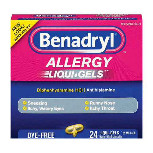 Benadryl Allergy Relief Dye Free Liquid Gels - 24 Ea