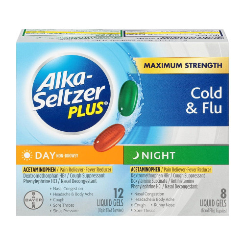 Alka-Seltzer Plus Day/Night Cold And Flu Combo Pack Liquid Gels - 20 Count