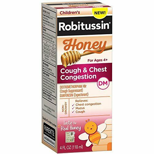 Robitussin Cough & Chest Congestion Dm Relief Liquid, Dextromethorphan, Honey Flavor, 4 Oz