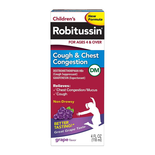 Robitussin Cough & Chest Congestion, Grape Flavor, 4 Oz