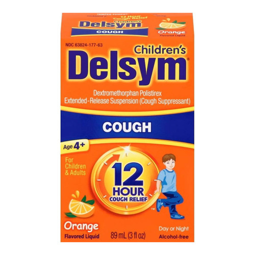 Delsym Children'S Cough Suppressant Liquid, Orange Flavor, 3 Oz
