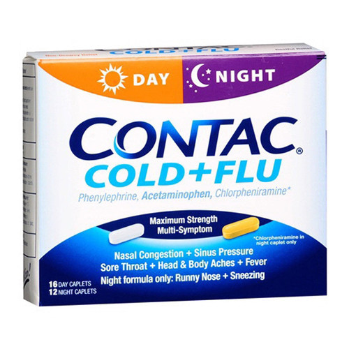 Contac Cold Plus Flu Relief Day & Night Caplets - 28 Ea