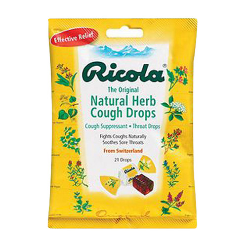 Ricola Natural Herb Cough Suppressant Throat Drops, Original - 21 Ea