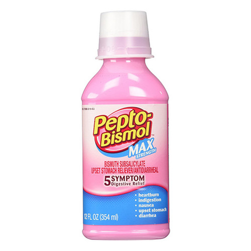 Pepto-Bismol Liquid, Maximum Strength, Upset Stomach Liquid - 12 Oz