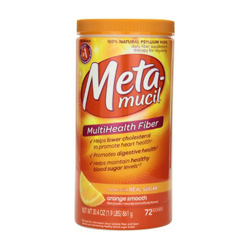 Metamucil Psyllium Husk Smooth Fiber Powder 30.4 Oz Orange - 72 Doses