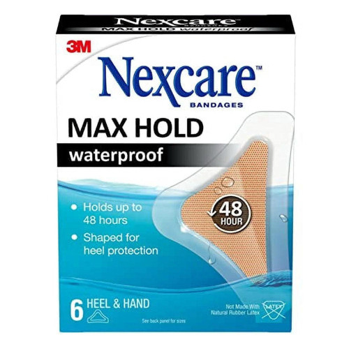 Nexcare Max Hold Waterproof Bandages,Hands And Heels - 6 Pack