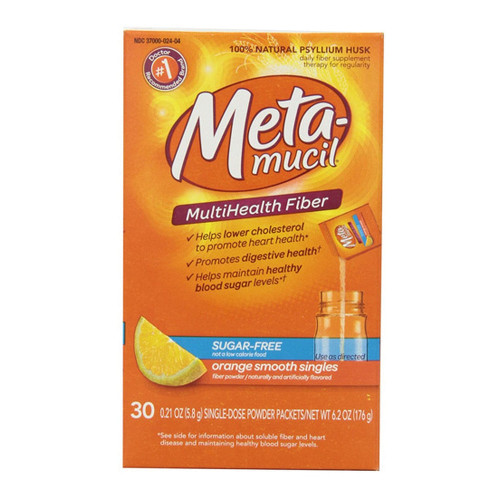 Metamucil Orange Multi Health Orange Smooth Singles Fiber, Sugar Free - 30 Ea