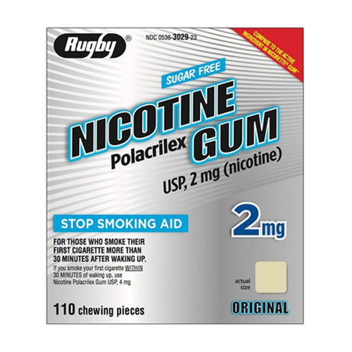 Rugby Nicotine Polacrilex Gum 2Mg Original, Stop Smoking - 110 Each