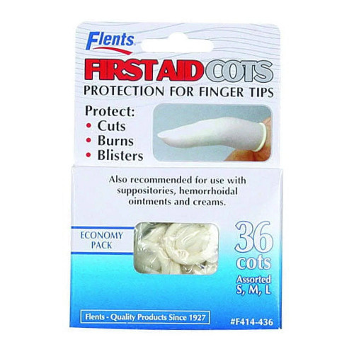 Flents First Aid Finger Cots, Protects Finger While Healing From Injury - 36 Count