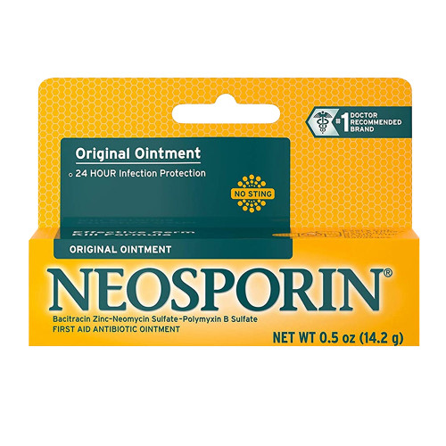 Neosporin Original First Aid Antibiotic Ointment With Bacitracin, Zinc For 24-Hour Protection - 0.5 Oz