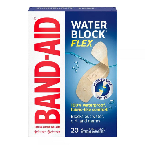 Band-Aid Brand Water Block Flex Adhesive Bandages, All One Size, 20 Count