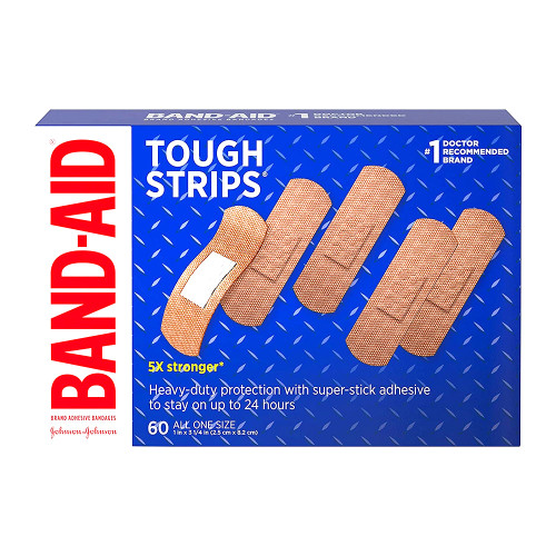 Band-Aid Adhesive Bandages Tough Strips - 60 Ea