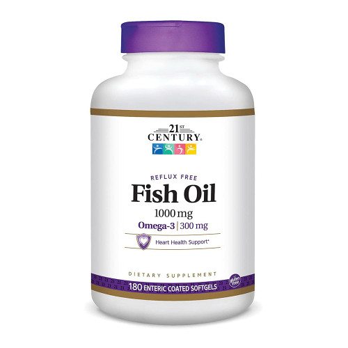 21St Century Fish Oil 1000 Mg Enteric Coated Softgels, 180Count