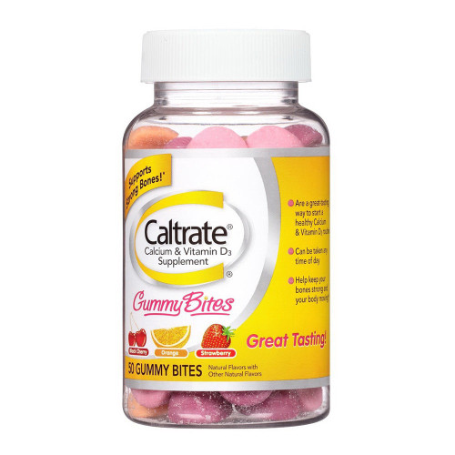 Caltrate Calcium And Vitamin D Gummy Bites For Bone Health - 50 Ea