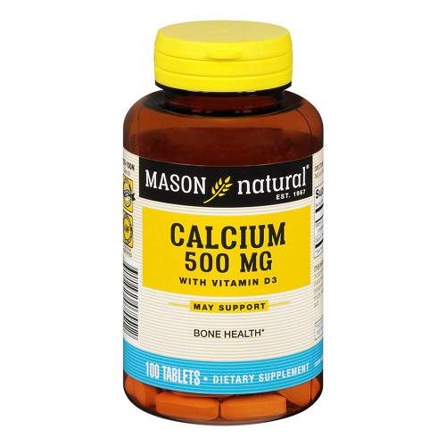 Mason Natural Oyster Shell Calcium 500 Mg Tablets With Vitamin D3 - 100 Tablets