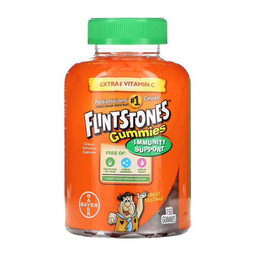 Flintstones Gummies With Extra C Plus Immunity Support Children Multivitamin Supplement - 150/Bottle