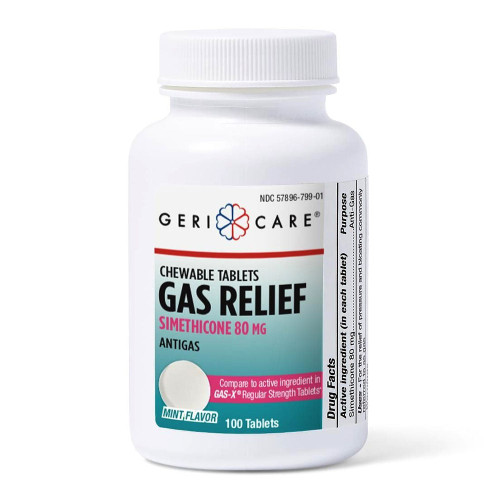 Gericare Semithicone 80 Mg Gas Relief Chewable Tablets, 100 Ea