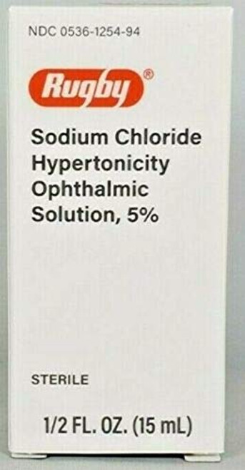 Rugby Sodium Chloride Hypertonicity Ophthalmic Solution, 5% Drops - 0.5 Oz