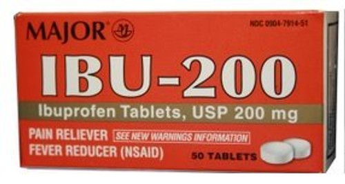 Major Pharmaceuticals Ibuprophen 200Mg Dye Free Tablets, 50 Count