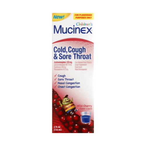 Mucinex Children'S Cold, Cough And Sore Throat Liquid Medicine, Mixed Berry, 4 Oz