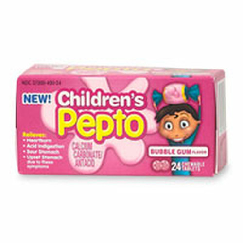 Pepto-Bismol Children Chewable Tablets, Bubble Gum Flavor - 24 Each