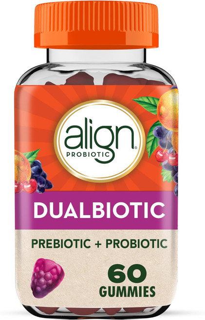 Align Dual Biotic, Prebiotic + Probiotic for Women and Men, 60 Gummies