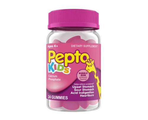 Pepto Kids Calcium Phosphate Supplement, Bubble Gum 24 Gummies