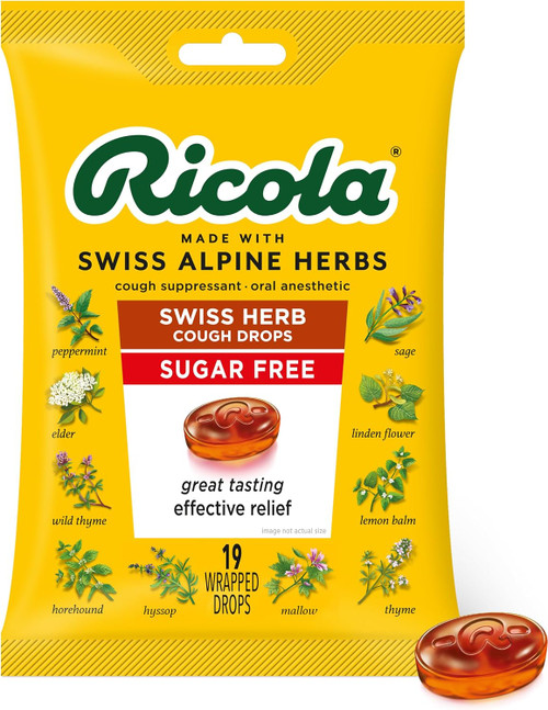 Ricola Sugar Free Original Natural Herb Cough Drops, 19 Count