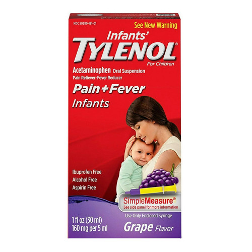 Tylenol Pain + Fever Infants, Grape Flavor  1 Oz