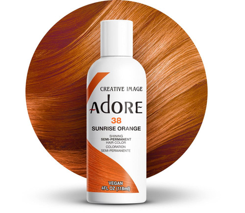 Adore Semi Permanent Hair Color - Vegan and Cruelty-Free Hair Dye - 4 Fl Oz - 038 Sunsine Orange